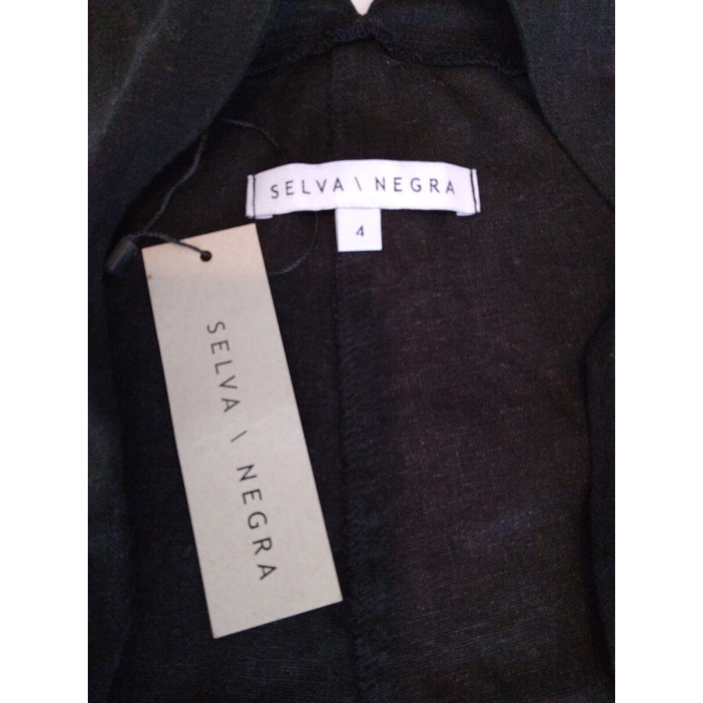 Selva Negra Jumpsuit Overalls Black Linen Blend Womens Size 4 - Picture 9 of 11